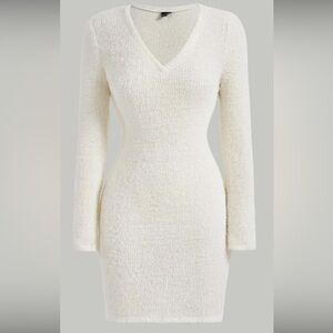Solid v neck bodycon dress